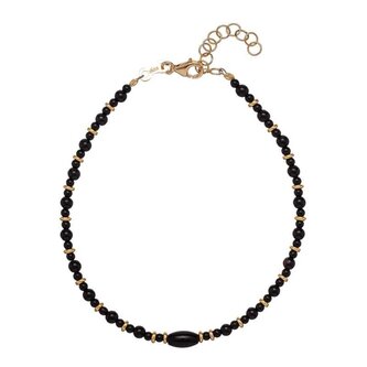 Pozlacený náramek s černým achátem AL4277-Oro Alisia