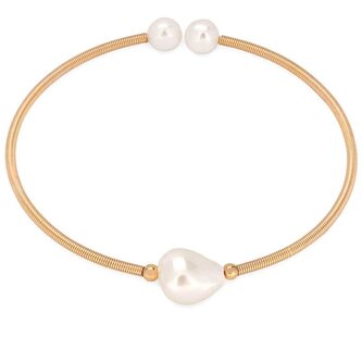 Půvabný otevřený náramek s přírodními perlami Troli