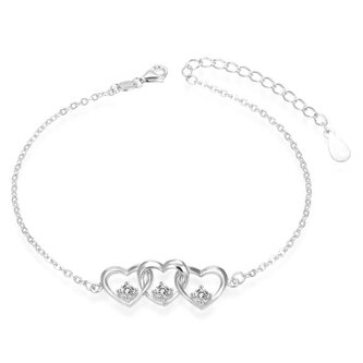 Něžný stříbrný náramek se srdíčky AGB761/21 Agato