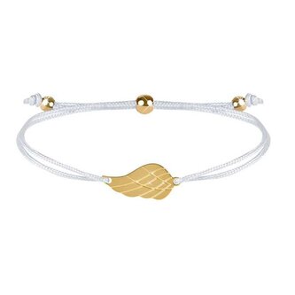 Šňůrkový náramek s andělským křídlem bílá/zlatá Troli