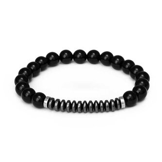Korálkový náramek z onyxu a hematitu MINK145/20 Agato