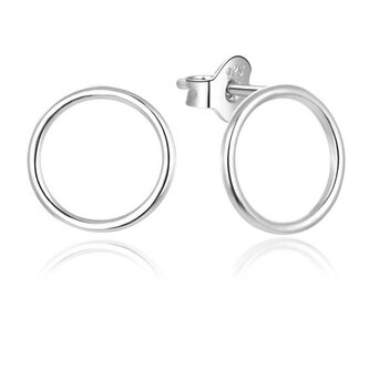 Minimalistické stříbrné náušnice kruhy AGUP1891 Beneto