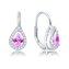 Stříbrné náušnice s růžovým krystalem AGUC1162 Beneto