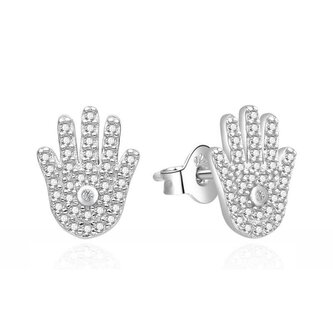 Stříbrné náušnice se zirkony Hamsa AGT-E126PW Agato