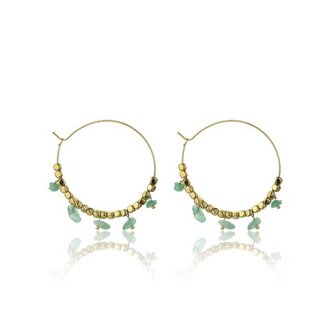 Pozlacené náušnice kruhy s achátem Eden EWE23041G Emily Westwood