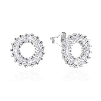 Stříbrné náušnice s čirými zirkony AGT-E088PW Agato