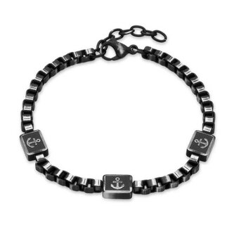 Černý ocelový náramek pro muže Kostka/Venezia B1000766 Diverse