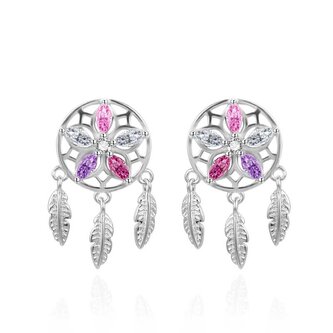 Okouzlující stříbrné náušnice Lapače snů AGT-E228PC Agato