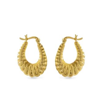 Módní pozlacené náušnice kruhy AJNS0065 Again Jewelry