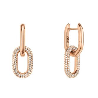 Třpytivé bronzové náušnice 2v1 Crystal Link DW00400576 Daniel Wellington