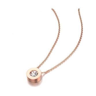 Růžově pozlacený náhrdelník s třpytivým přívěskem Troli