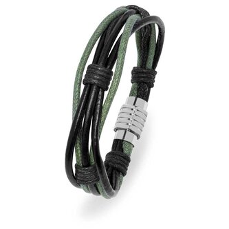 Černo-zelený pánský náramek Troli
