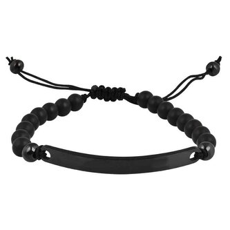 Moderní korálkový náramek s ocelovou ozdobou VBD066BB Troli