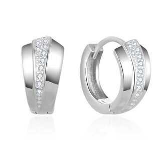 Stylové kruhové náušnice ze stříbra AGUC2673 Beneto