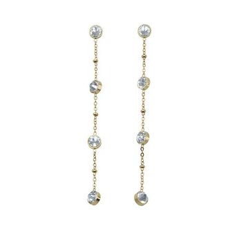 Dlouhé ocelové náušnice s krystaly 42158.EG Crystalp