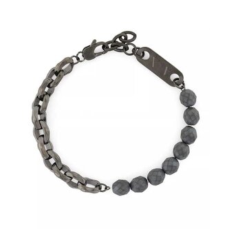 Slušivý náramek pro muže s hematitem AXG0151060 Armani Exchange