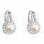 Třpytivé stříbrné visací náušnice s perlou 21047.1 Evolution Group