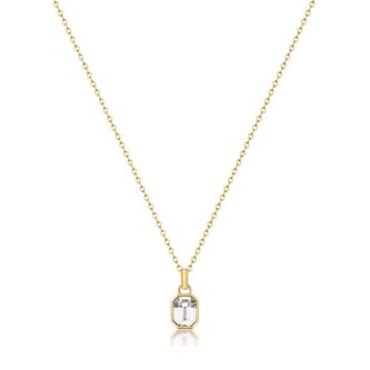 Blyštivý pozlacený náhrdelník Symphonia BYM188 (řetízek, přívěsek) Brosway