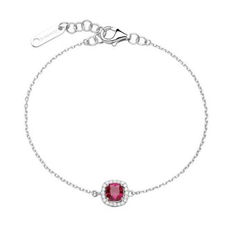Slušivý stříbrný náramek s kubickými zirkony Fancy Passion Ruby FFB130 Brosway