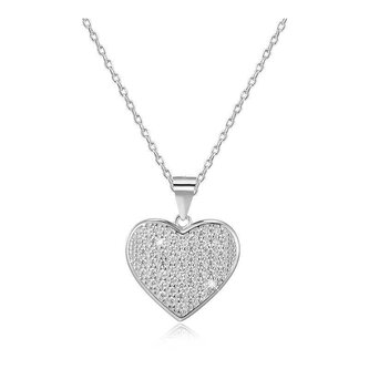Stříbrný náhrdelník se srdíčkem AGS122/48 (řetízek, přívěsek) Beneto