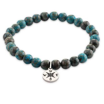 Cestovatelský korálkový náramek z jaspisu Troli / Délka: 20 cm