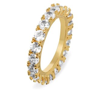 Třpytivý pozlacený prsten se zirkony VBR039G-A Troli / Obvod: 52 mm - 52 mm