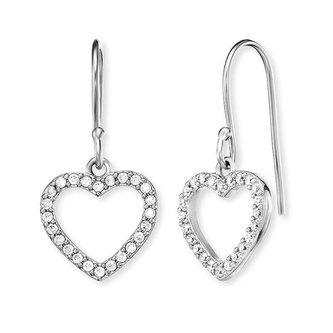 Stříbrné visací náušnice Srdce se zirkony ERE-HEASHIN-ZIH Engelsrufer