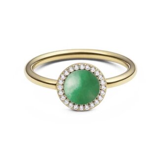 Pozlacený prsten s jadeitem a krystaly Audrey DW0040134 Daniel Wellington / Obvod: 50 mm - 50 mm