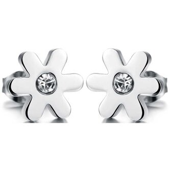 Drobné kytičkové náušnice s krystalem Troli