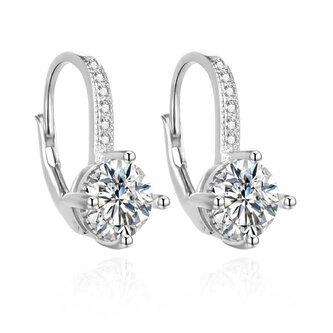 Stříbrné visací náušnice se zirkony AGUC3276 Agato