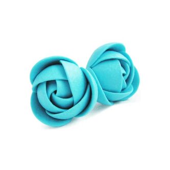 Tyrkysové náušnice puzetky menší kytičky Troli