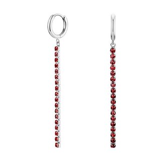 Okouzlující ocelové náušnice s červenými krystaly Tennis JETSS-J925 Rosefield