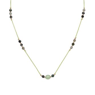 Šňůrkový náhrdelník s aventurínem a smaragdem HE09K3RG-LG Agato