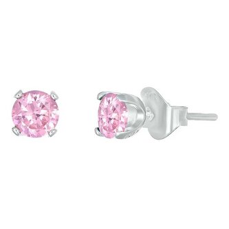 Stříbrné pecky s růžovým krystalem Feel 42270.LRO.S Crystalp