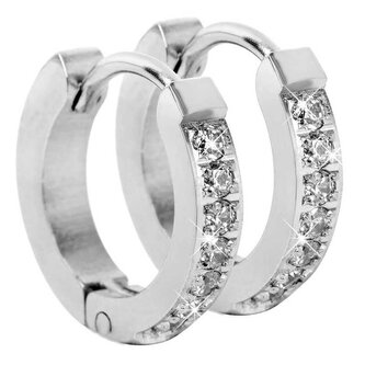 Ocelové náušnice s krystaly Troli