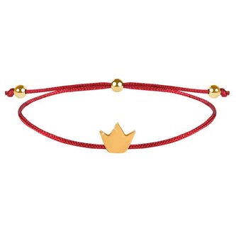 Šňůrkový náramek Korunka červená/zlatá Troli