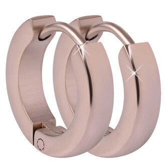 Růžově pozlacené ocelové náušnice kroužky Troli