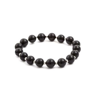 Korálkový náramek z černého onyxu MINK24 Agato / Délka: 19 cm