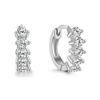 Kruhové stříbrné náušnice AGUC2235 Beneto