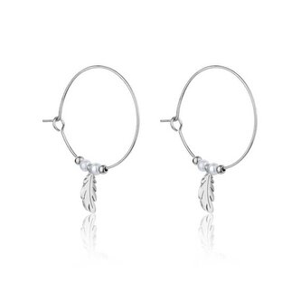 Ocelové náušnice kruhy s perličkami Ruth EWE23064S Emily Westwood