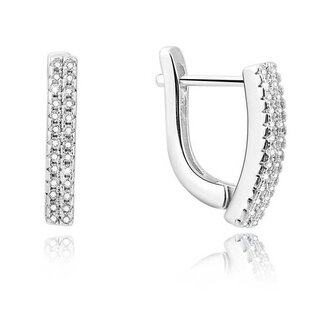 Stříbrné náušnice s čirými krystaly AGU1163 Beneto