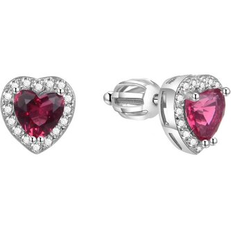 Třpytivé srdíčkové náušnice AGUP1488S Beneto