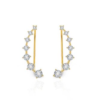 Pozlacené podélné náušnice s čirými zirkony AGU2712-G Beneto