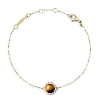 Pozlacený náramek s tygřím okem a krystaly DW00401427 Daniel Wellington