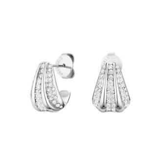 Nadčasové ocelové náušnice s krystaly Pavé JEPSS-J1229 Rosefield