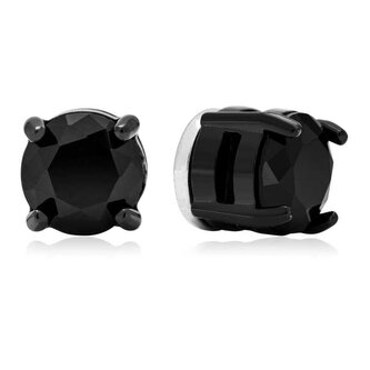 Třpytivé černé náušnice s magnetem 2v1 (pecky, mini brož) Troli