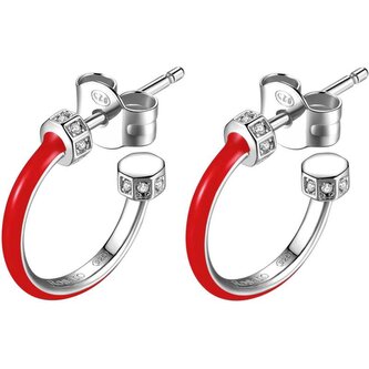 Stříbrné kruhové náušnice se zirkony Storie RZO004 Rosato