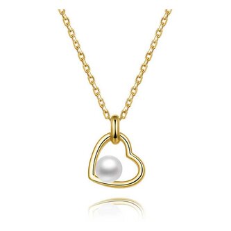 Pozlacený stříbrný náhrdelník s říční perlou AGS1230/47P-GOLD Beneto