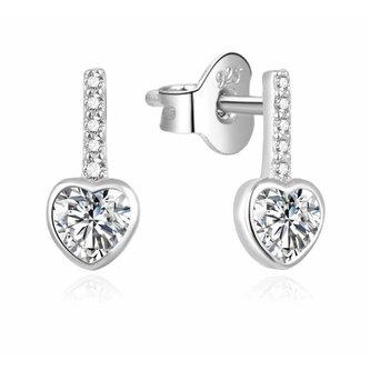 Půvabné srdíčkové náušnice ze stříbra AGUP929L Beneto