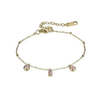 Pozlacený náramek se světle růžovými zirkony Gabrielle EWB24002G Emily Westwood